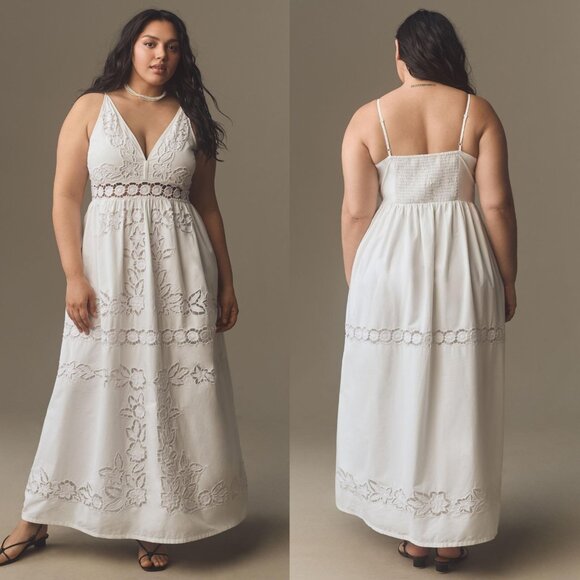 Vineet Bahl Sleeveless V-Neck Floral Cutwork Midi Dress Size Medium NWT $278 - Picture 12 of 14